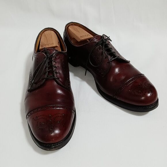 Vtg Allen Edmonds Men\'s Lexington Dress Shoes Burgundy, Size 11.5 B Resoled main image 7